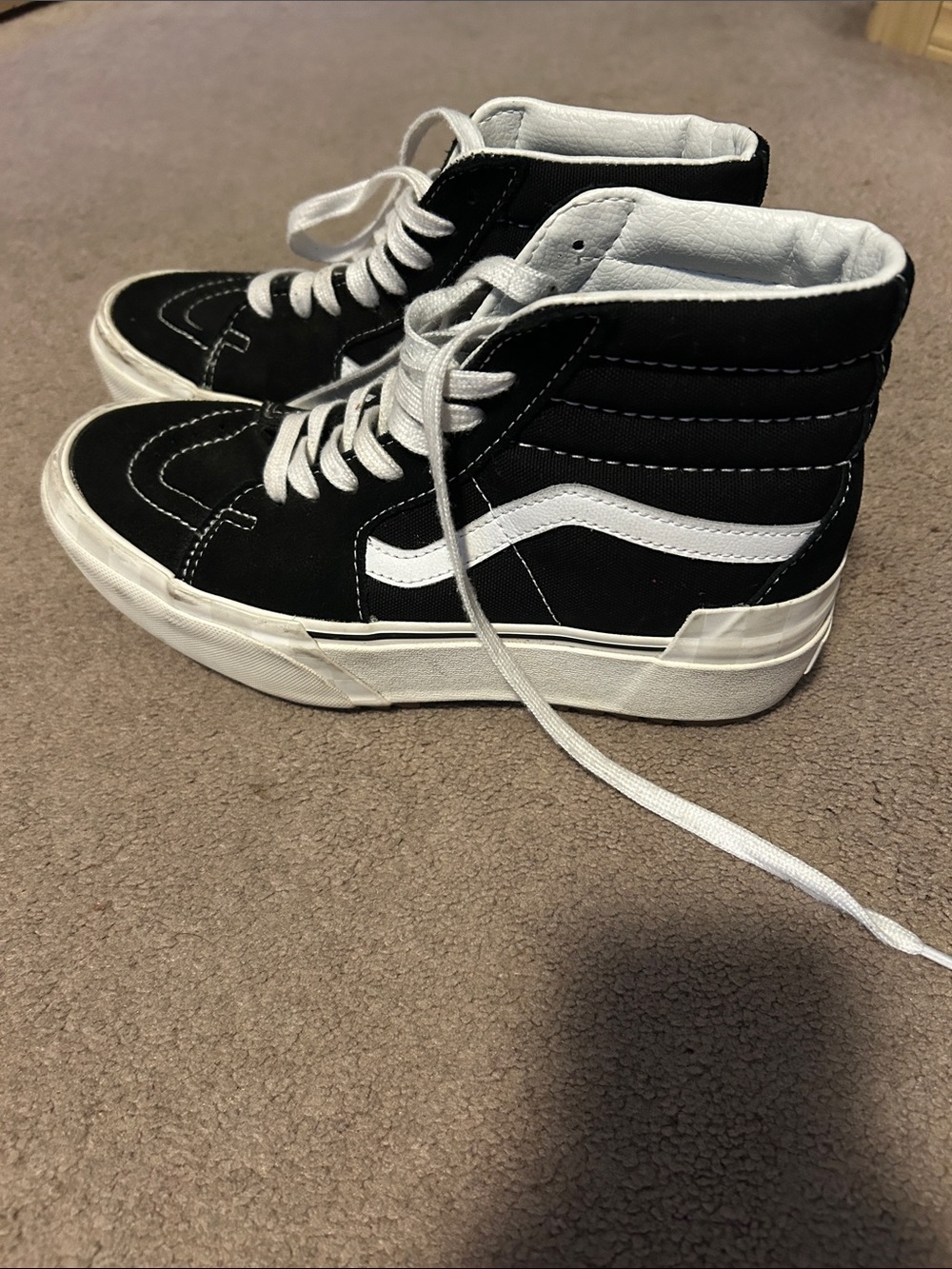 Vans Black & White High-Top Skate Sneakers
